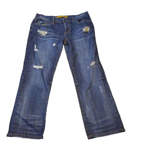 Refuge Jeans Womens Size 5 Style 2B-3623BBlue Distressed 5 Pocket Cotton Spandex - Picture 1 of 16